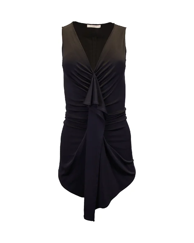 Givenchy V-neck Draped Top in Black Viscose