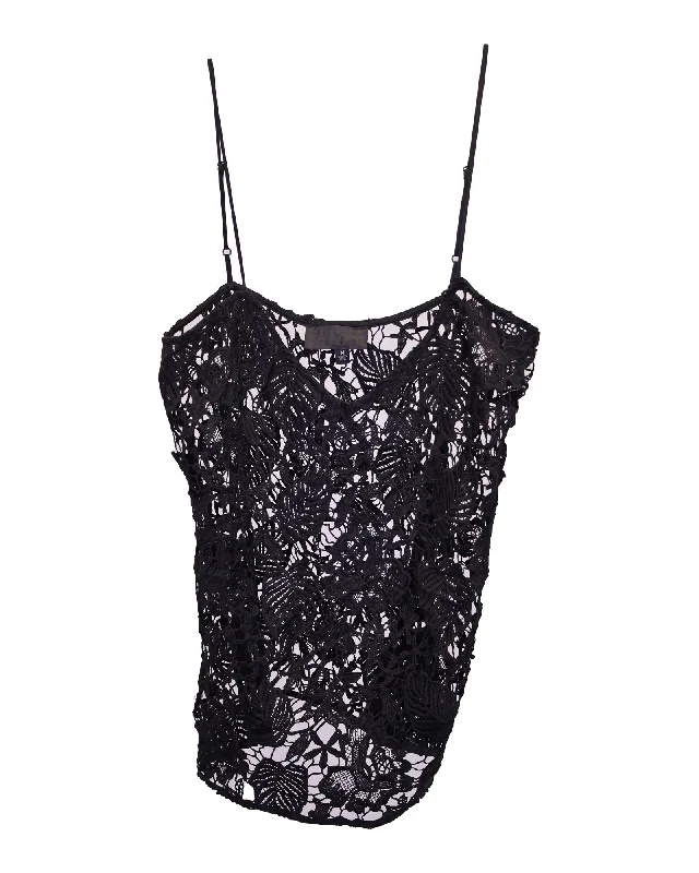 Nili Lotan Lace Camisole in Black Polyester