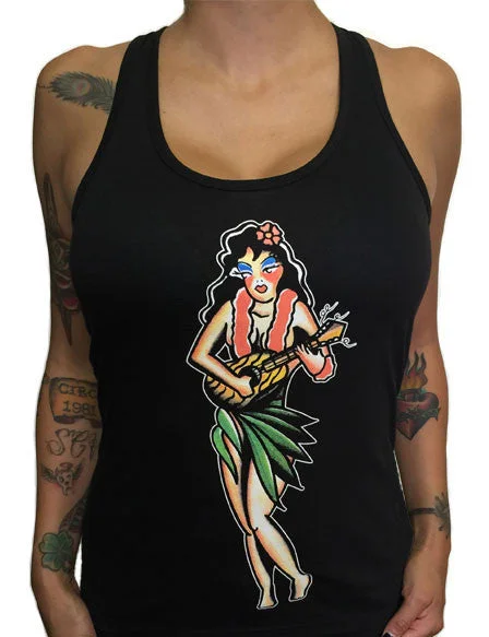 The Hula Girl PinUp Racerback Tank Top