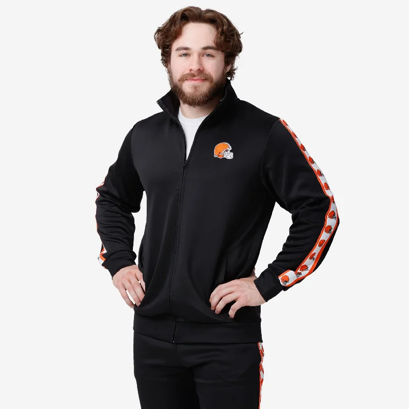 Cleveland Browns Stripe Logo Track Jacket