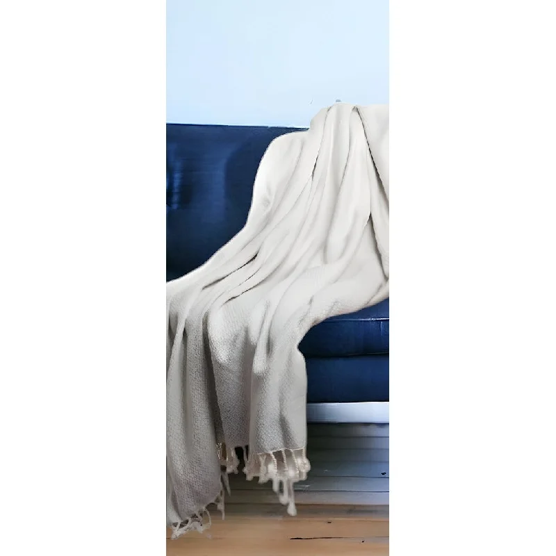 Linen blankets with a rustic and textured look50" X 60" Gray Woven Cotton Geometric Throw Blanket with Fringe Linen blankets with a rustic and textured look50" X 60" Gray Woven Cotton Geometric Throw Blanket with Fringe