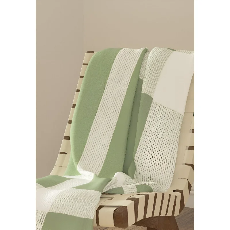 Silk blankets with a smooth and elegant touch50" X 60" Green Woven Cotton Checkered Throw Blanket with Fringe