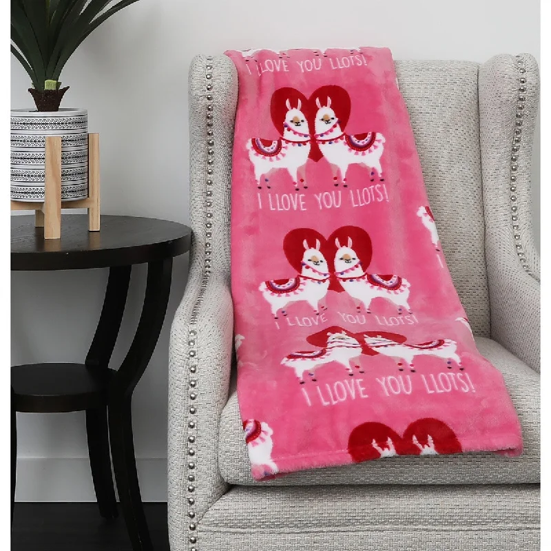 Queen - size blankets for standard - sized beds50x70" Lada Llama Love Printed Fleece Throw Queen - size blankets for standard - sized beds50x70" Lada Llama Love Printed Fleece Throw