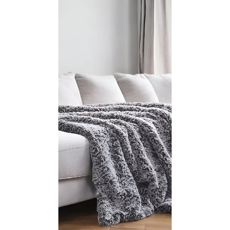 Queen - size blankets for standard - sized beds60" X 50" Gray Knitted Polyester Plush Throw Blanket Queen - size blankets for standard - sized beds60" X 50" Gray Knitted Polyester Plush Throw Blanket