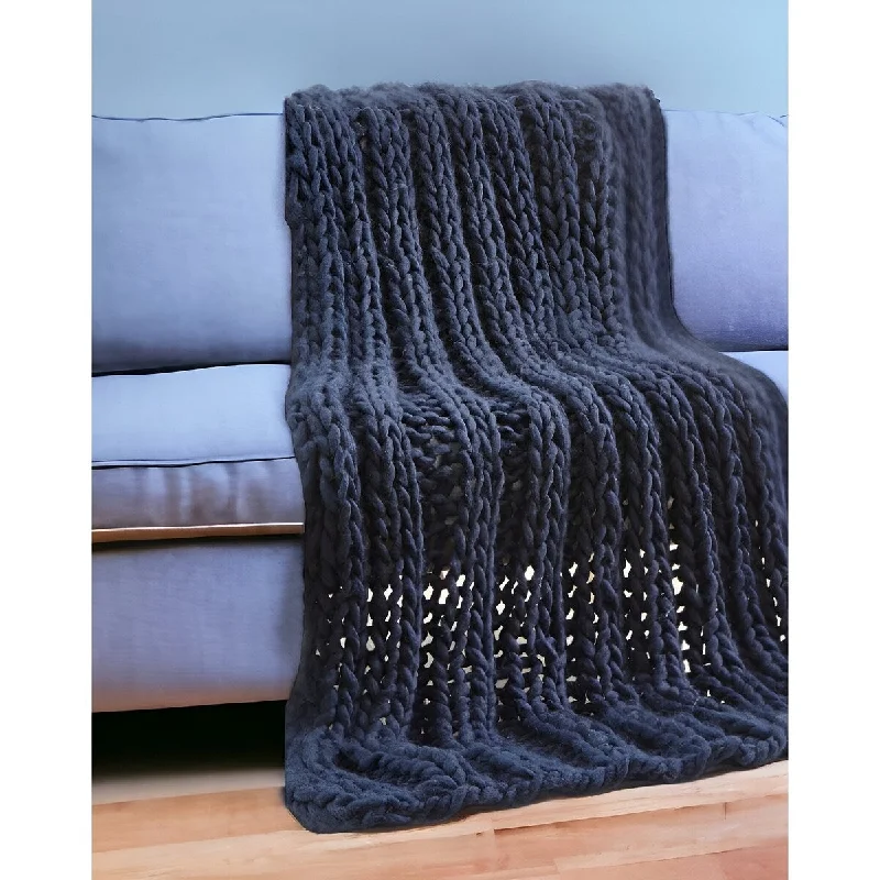 Alpaca wool blankets for a hypoallergenic and warm option70" X 50" Navy Blue Knitted Polyester Throw Blanket Alpaca wool blankets for a hypoallergenic and warm option70" X 50" Navy Blue Knitted Polyester Throw Blanket