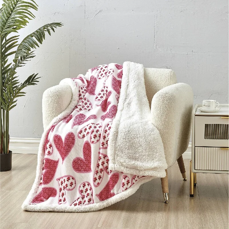King - size blankets to cover large beds comfortablyAmor Eterno Be Mine Collection Valentine's Day Heart Ultra Plush Throw Blanket with Sherpa Backing - Whimsical Hearts King - size blankets to cover large beds comfortablyAmor Eterno Be Mine Collection Valentine's Day Heart Ultra Plush Throw Blanket with Sherpa Backing - Whimsical Hearts