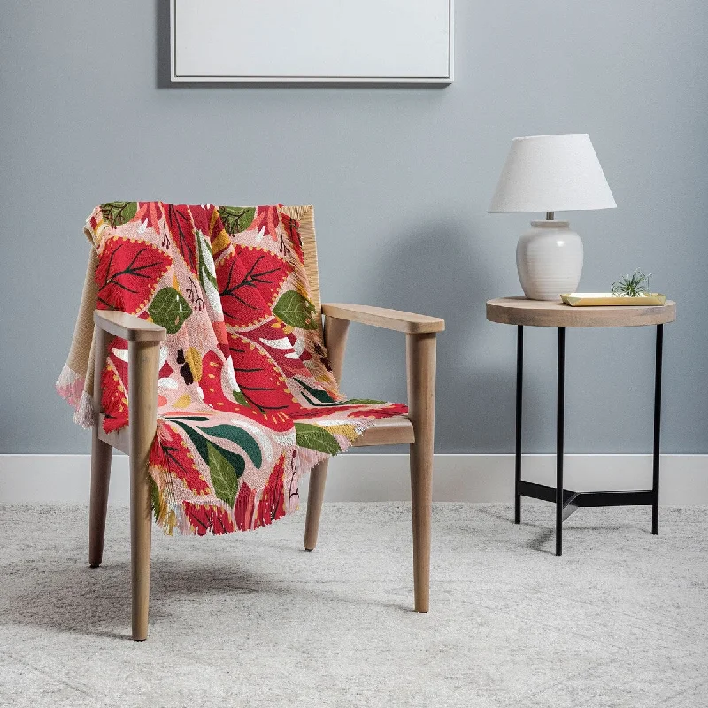 Cashmere blankets for ultimate softness and luxuryAvenie Abstract Floral Poinsettia Red Throw Blanket