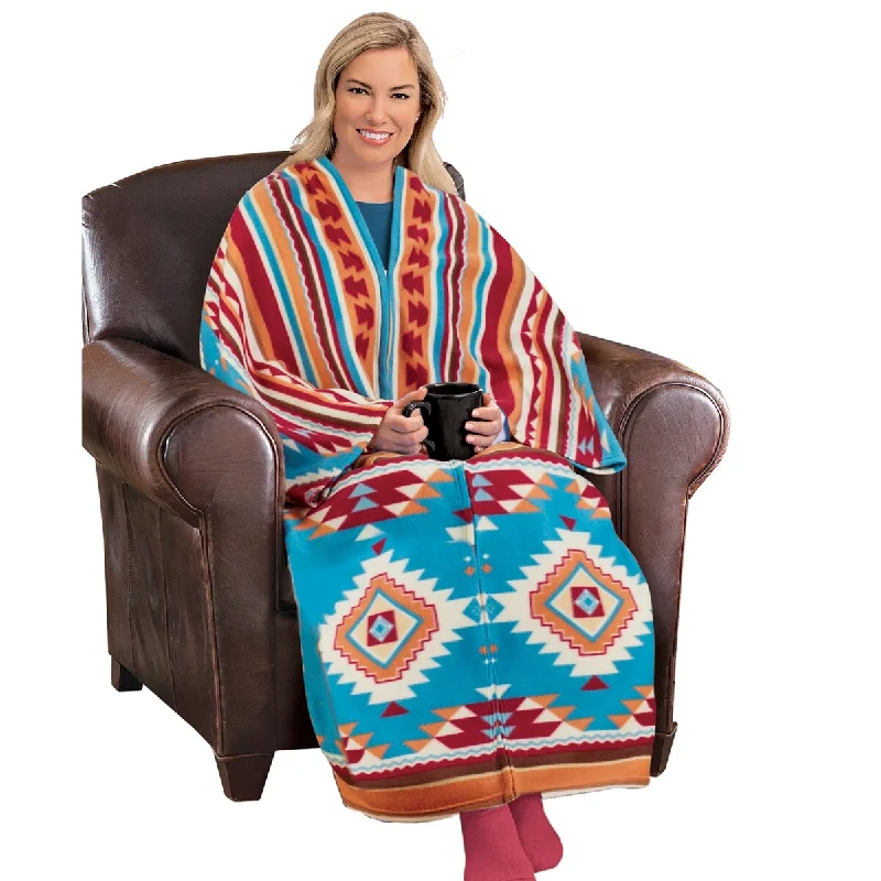 Silk blankets with a smooth and elegant touchAztec Southwest Pattern Wearable Cuddle Wrap Blanket Silk blankets with a smooth and elegant touchAztec Southwest Pattern Wearable Cuddle Wrap Blanket