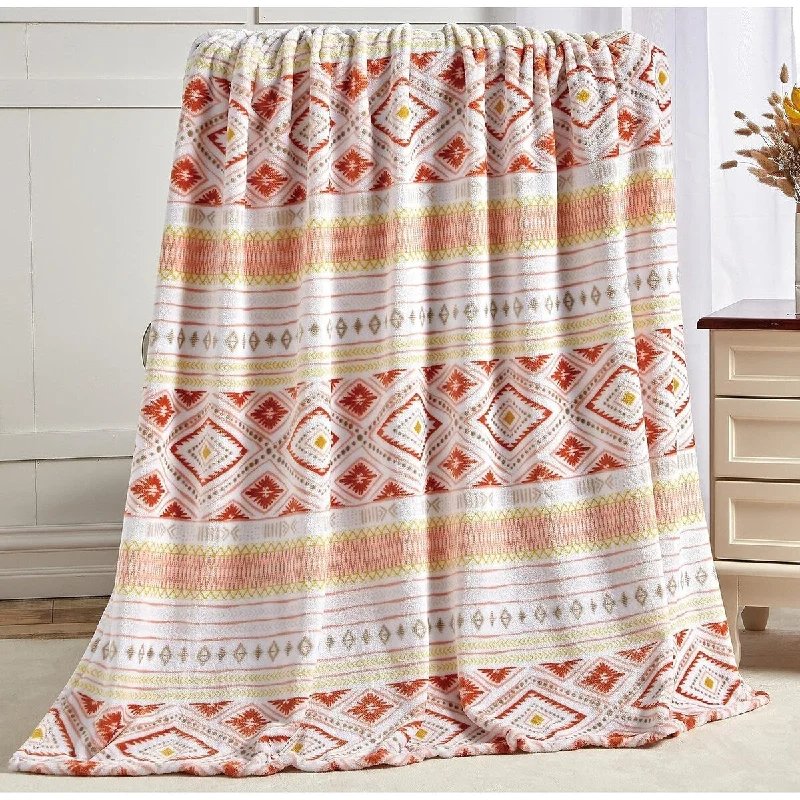 Silk blankets with a smooth and elegant touchAztec Style by Décor&More Oversized Luxe Plush Throw Blanket (50" x 70") Silk blankets with a smooth and elegant touchAztec Style by Décor&More Oversized Luxe Plush Throw Blanket (50" x 70")