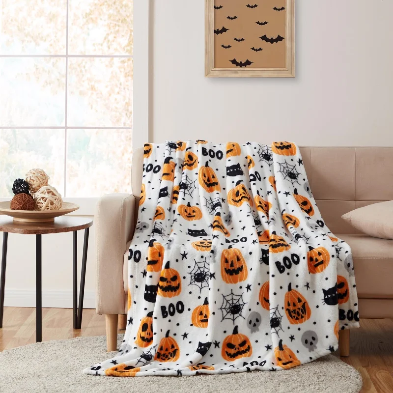 Bamboo fiber blankets with natural antibacterial propertiesBoo Halloween Printed Plush Throw 50x70 Bamboo fiber blankets with natural antibacterial propertiesBoo Halloween Printed Plush Throw 50x70