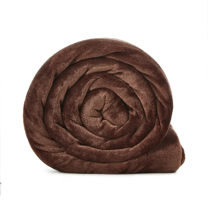 Microfiber blankets that are durable and easy to care forBrown Knitted PolYester Solid Color Plush King Blanket