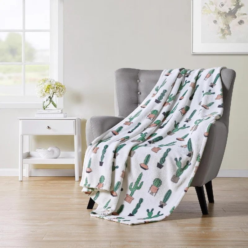 King - size blankets to cover large beds comfortablyCactus Plush Throw 50" x 70"