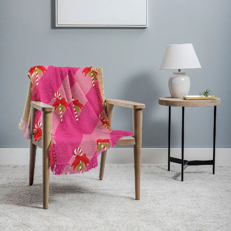 Silk blankets with a smooth and elegant touchCamilla Foss Candy Cane Throw Blanket