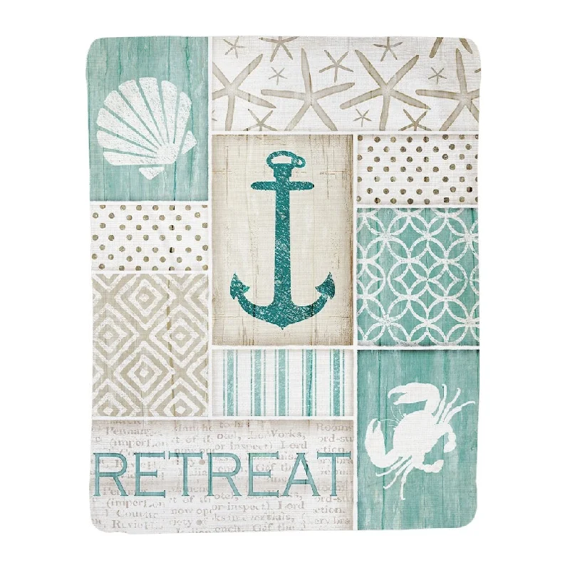 Linen blankets with a rustic and textured lookCoastal Retreat Sherpa Throw Blanket