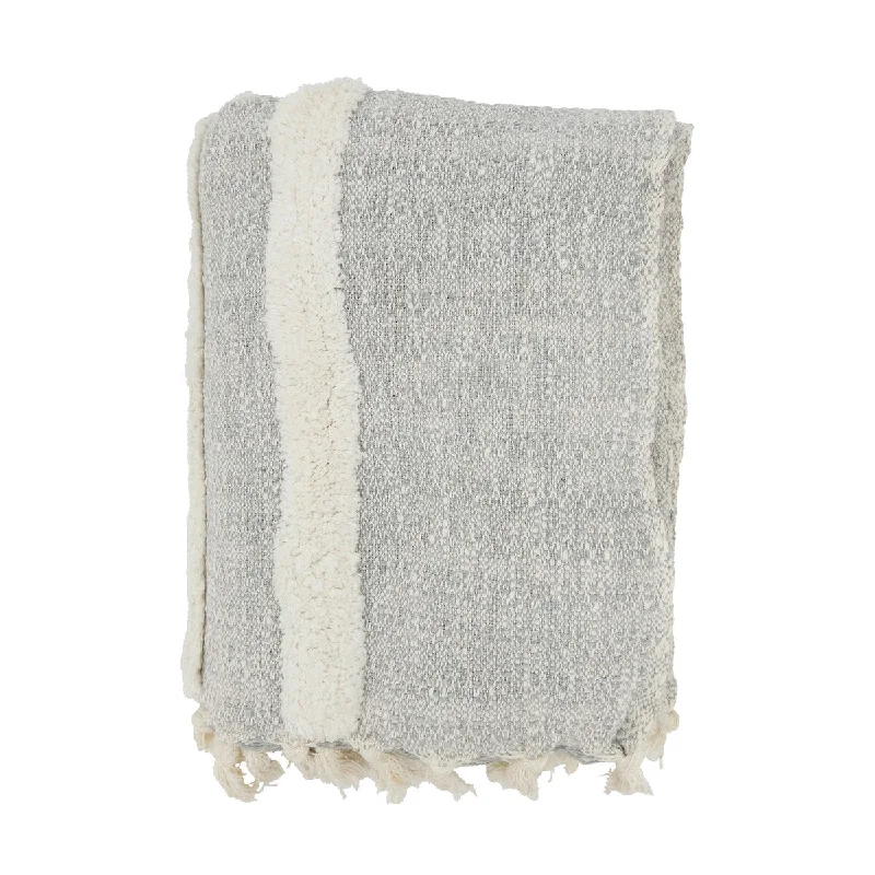 Synthetic fiber blend blankets for a budget - friendly choiceComfy Tufted Knit Fringed Throw