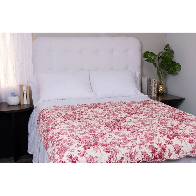 Linen blankets with a rustic and textured lookDaina Red & Ivory Cotton Throw