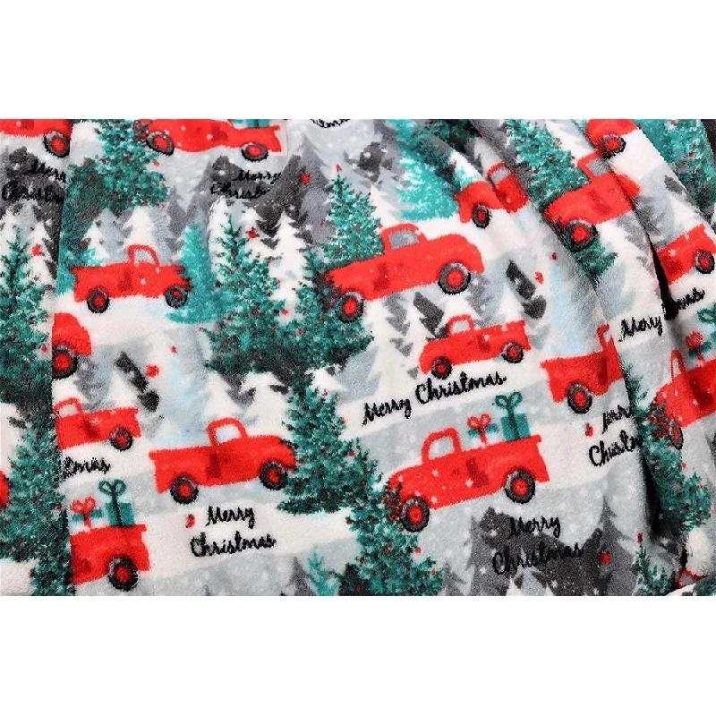 Rayon from bamboo blankets for a silky and breathable feelDécor&More Festive Holiday Microplush Throw Blanket (50" x 60") - Christmas Pickup Truck Rayon from bamboo blankets for a silky and breathable feelDécor&More Festive Holiday Microplush Throw Blanket (50" x 60") - Christmas Pickup Truck
