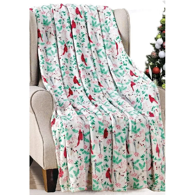 Wool blankets with natural warmth and insulationDécor&More Summertime Nature Microplush Throw Blanket (50" x 60") - Cardinals