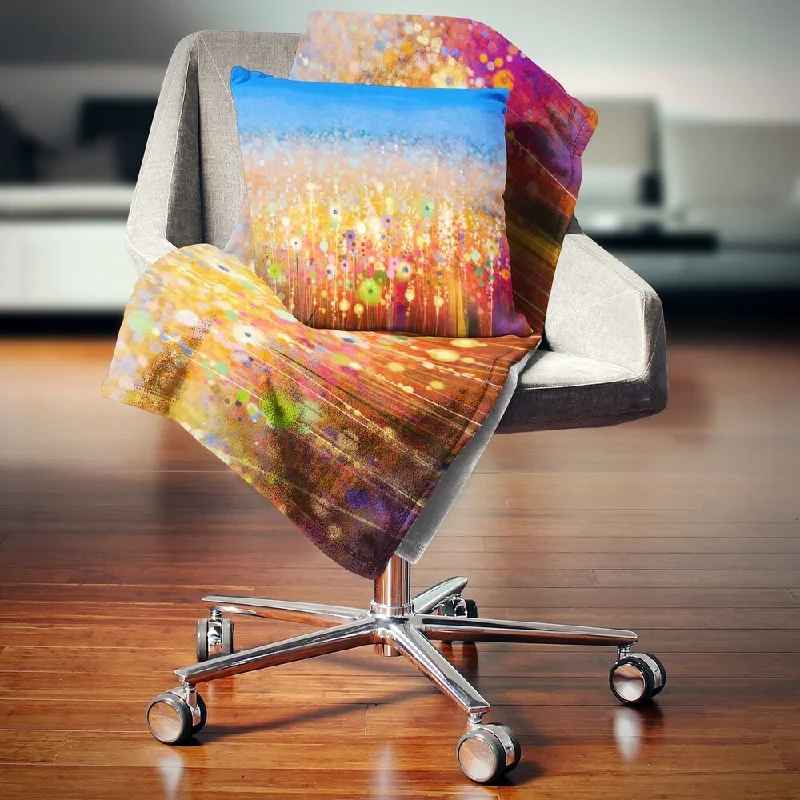 Bamboo fiber blankets with natural antibacterial propertiesDesignart 'Abstract Flower Field Watercolor Painting' Floral Throw Blanket