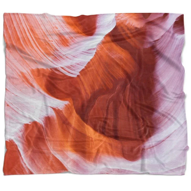 Fleece blankets for a cozy and plush textureDesignart 'Antelope Canyon Brown Wall' Landscape Photography Throw Blanket