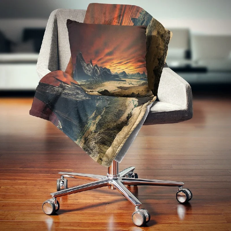 Synthetic fiber blend blankets for a budget - friendly choiceDesignart 'Beautiful Alien Planet Traos' Landscape Fleece Throw Blanket