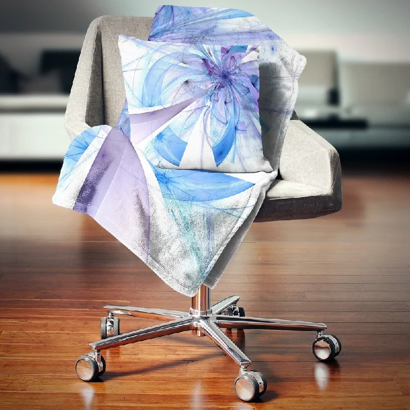 Bamboo fiber blankets with natural antibacterial propertiesDesignart 'Blue Large Fractal Flower Pattern' Floral Throw Blanket