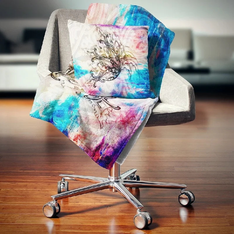 Rayon from bamboo blankets for a silky and breathable feelDesignart 'Blue Paper Flower and Flame' Floral Throw Blanket