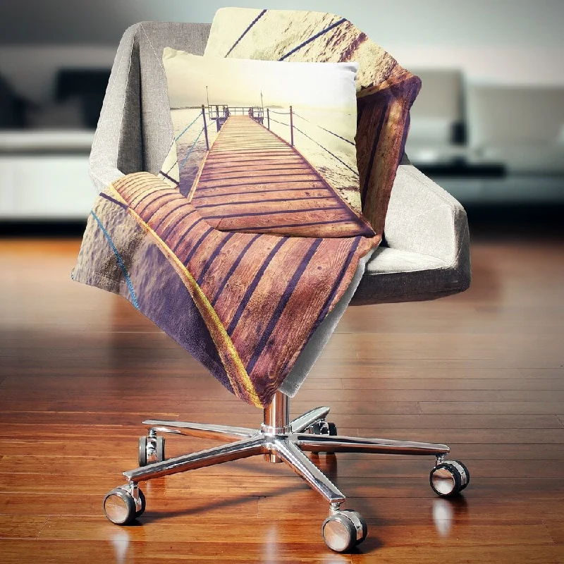 Bamboo fiber blankets with natural antibacterial propertiesDesignart 'Brown Wooden Boardwalk to the Sea' Bridge Throw Blanket