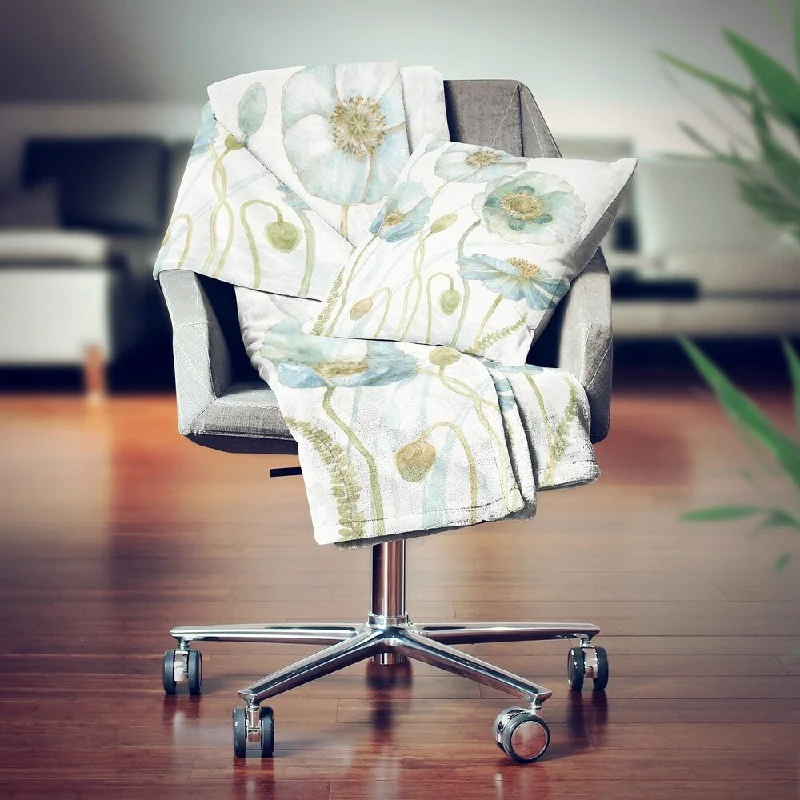 Cotton blankets for breathability and a lightweight feelDesignart' Cottage Flowers Drawing I' Farmhouse Throw Blanket - 71x59