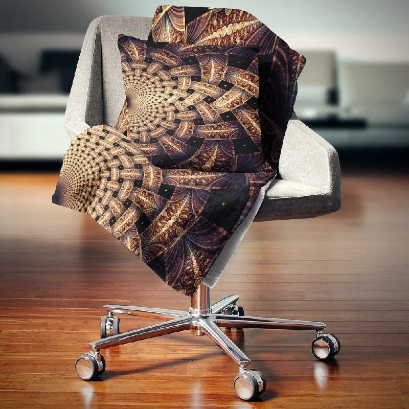 Microfiber blankets that are durable and easy to care forDesignart 'Dark Brown Fractal Flower Pattern' Floral Throw Blanket