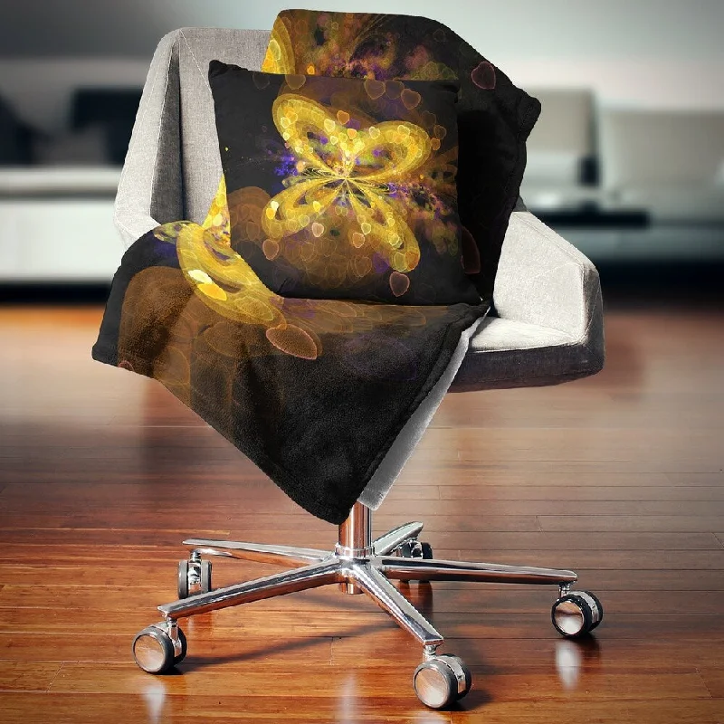 Acrylic blankets for a soft and affordable alternativeDesignart 'Fractal Yellow Butterfly Pattern' Floral Throw Blanket