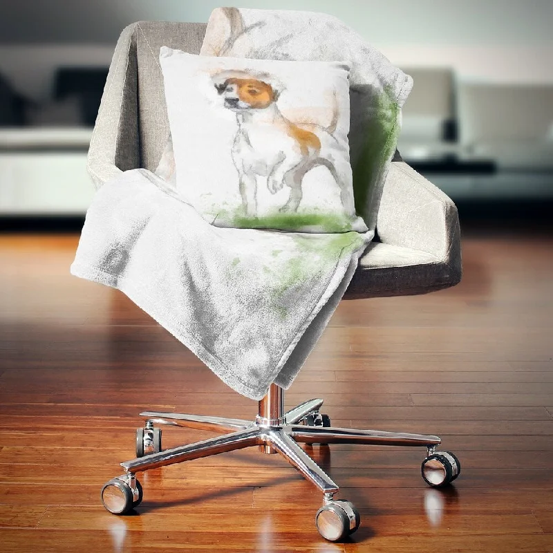King - size blankets to cover large beds comfortablyDesignart 'Funny Dog Walking on Grass' Animal Throw Blanket