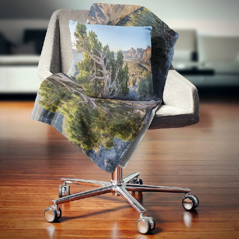 Synthetic fiber blend blankets for a budget - friendly choiceDesignart 'Large Rock Canyon Panorama' Landscape Fleece Throw Blanket