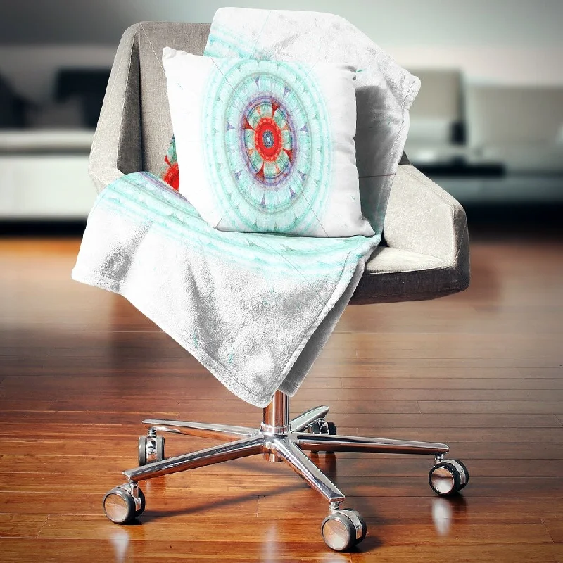 Recycled polyester blankets for an eco - conscious optionDesignart 'Light Blue Fractal Sphere' Abstract Throw Blanket