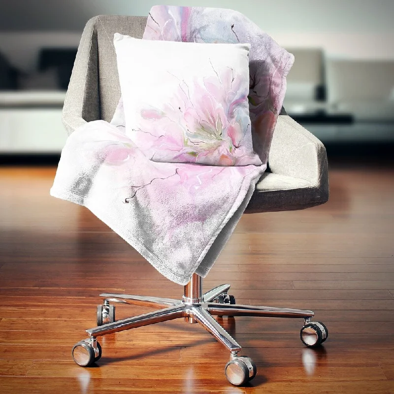 Rayon from bamboo blankets for a silky and breathable feelDesignart 'Lovely Pink Flowers' Abstract Floral Throw Blanket