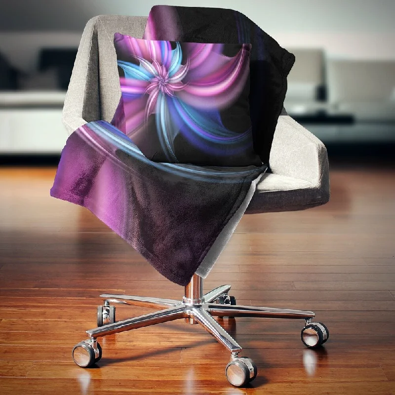 Acrylic blankets for a soft and affordable alternativeDesignart 'Purple and Blue Psychedelic Flower' Floral Throw Blanket