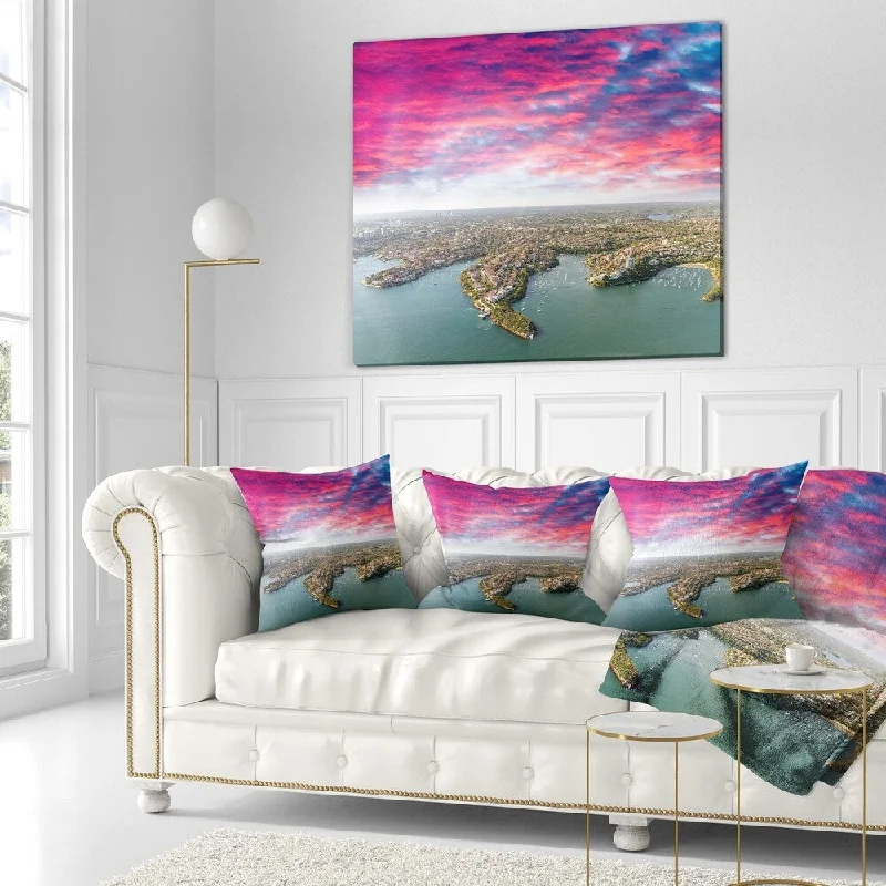 Silk blankets with a smooth and elegant touchDesignart 'Sydney Under Red Cloud' Cityscape Photo Throw Blanket