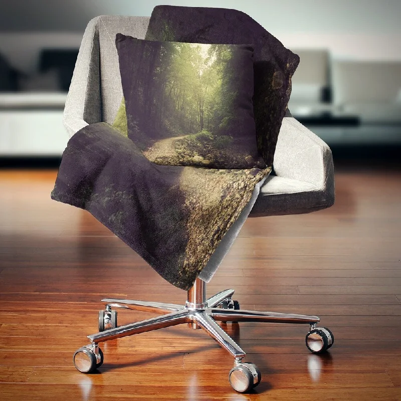 Cashmere blankets for ultimate softness and luxuryDesignart 'Wild Way into the Dark Forest' Forest Throw Blanket