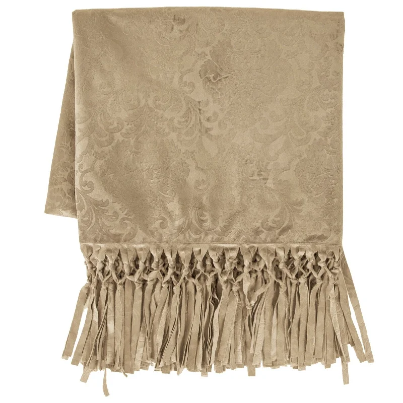 Silk blankets with a smooth and elegant touchDiane Throw, 50x60 Oatmeal