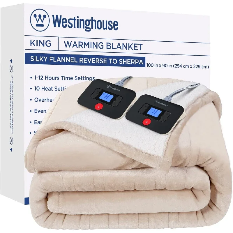 Fleece blankets for a cozy and plush textureElectric Blanket Heated Blanket | 10 Heating Levels & 1 to 12 Hours Heating Time Settings | Flannel to Sherpa Reversible 90x100 Fleece blankets for a cozy and plush textureElectric Blanket Heated Blanket | 10 Heating Levels & 1 to 12 Hours Heating Time Settings | Flannel to Sherpa Reversible 90x100