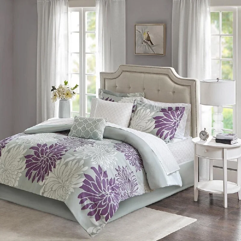 Queen - size blankets for standard - sized bedsFull Size Comforter Set with Cotton Bed Sheets Purple