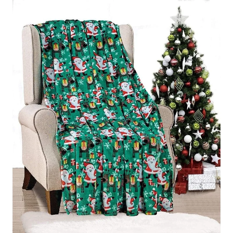 Microfiber blankets that are durable and easy to care forHo Ho Ho Merry Christmas Collection Microplush Holiday Throw Blanket (60" x 50") - Green Santa - Christmas Throw Blanket Microfiber blankets that are durable and easy to care forHo Ho Ho Merry Christmas Collection Microplush Holiday Throw Blanket (60" x 50") - Green Santa - Christmas Throw Blanket