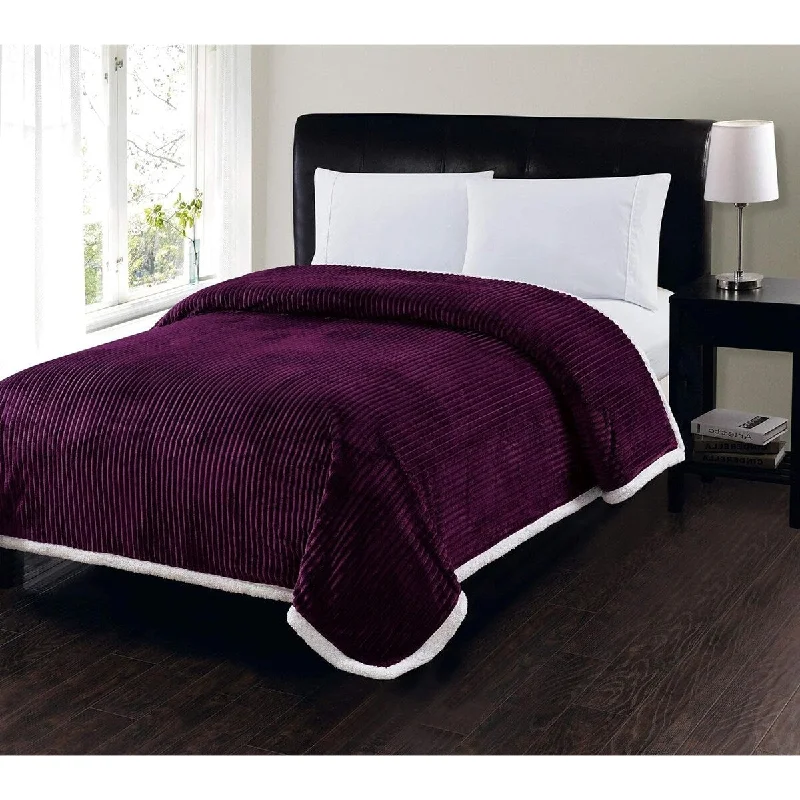 Recycled polyester blankets for an eco - conscious optionHome Essentials by Décor&More Corduroy Sherpa Blanket Recycled polyester blankets for an eco - conscious optionHome Essentials by Décor&More Corduroy Sherpa Blanket