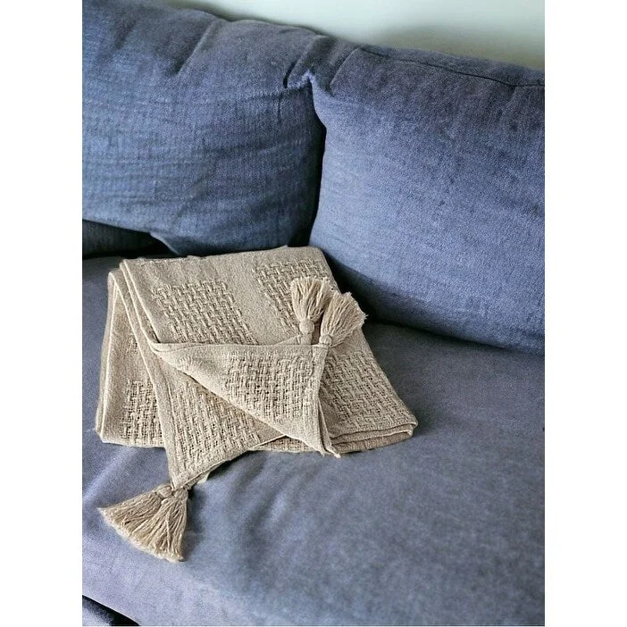 Rayon from bamboo blankets for a silky and breathable feelHomeRoots Cream Woven Cotton Solid Color Throw Blanket Rayon from bamboo blankets for a silky and breathable feelHomeRoots Cream Woven Cotton Solid Color Throw Blanket