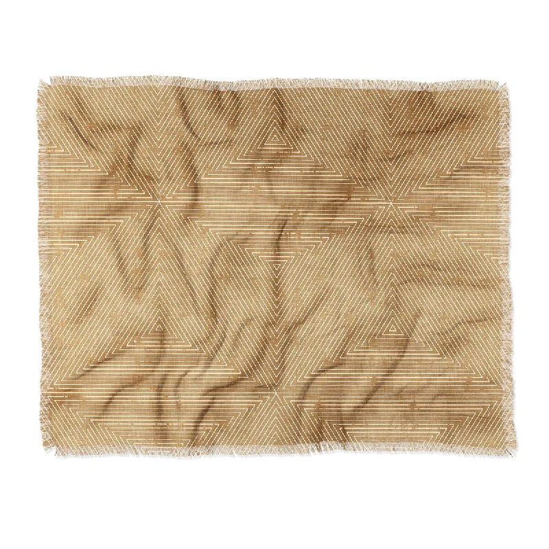 Wool blankets with natural warmth and insulationLittle Arrow Design Co Triangle Stripes Golden Brown Made To Order Throw Blanket