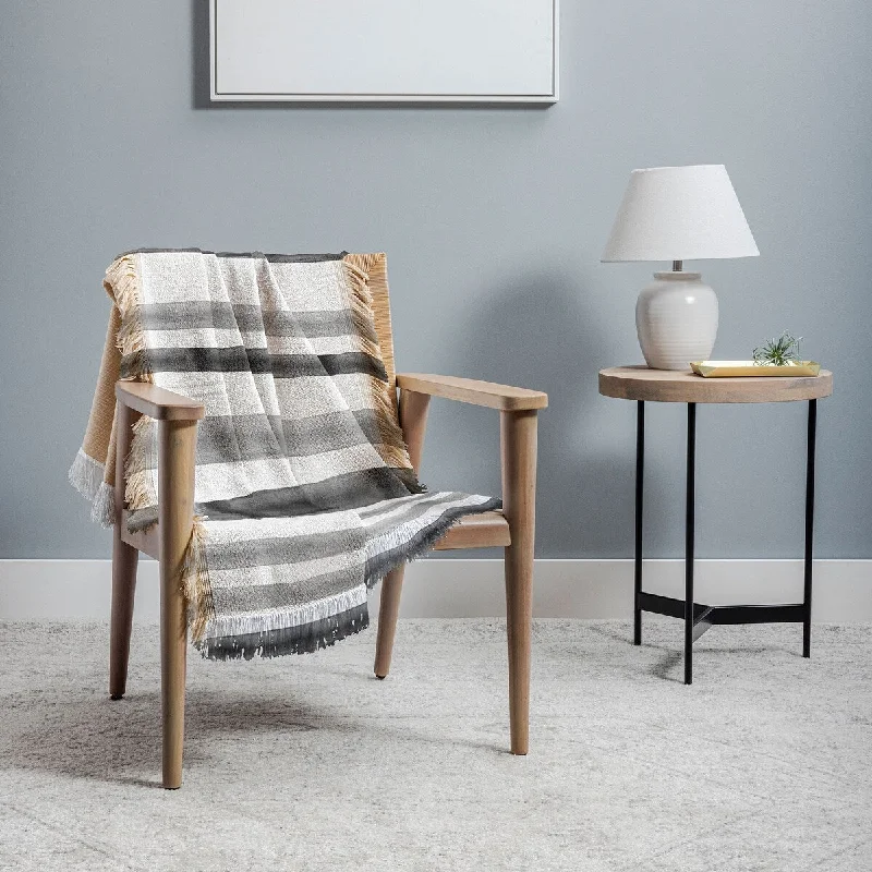 Linen blankets with a rustic and textured lookLittle Arrow Design Co Watercolor Stripes in Grey Throw Blanket Linen blankets with a rustic and textured lookLittle Arrow Design Co Watercolor Stripes in Grey Throw Blanket