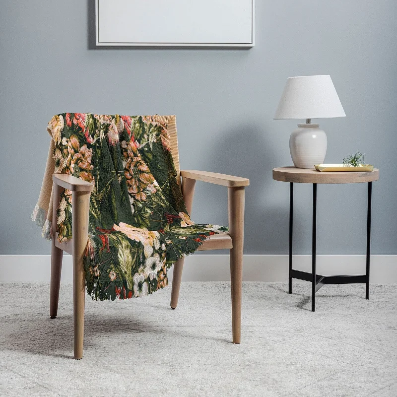 Cotton blankets for breathability and a lightweight feelMarta Barragan Camarasa Dark wild floral Throw Blanket