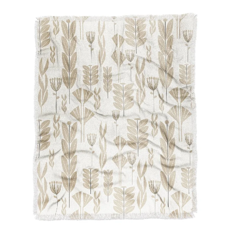 Linen blankets with a rustic and textured lookMirimo Wild Herbs Oathmeal Made To Order Throw Blanket