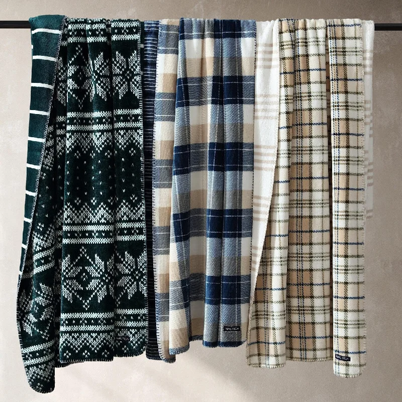 Bamboo fiber blankets with natural antibacterial propertiesNautica Printed Plush Fleece Reversible Throw Blanket Bamboo fiber blankets with natural antibacterial propertiesNautica Printed Plush Fleece Reversible Throw Blanket