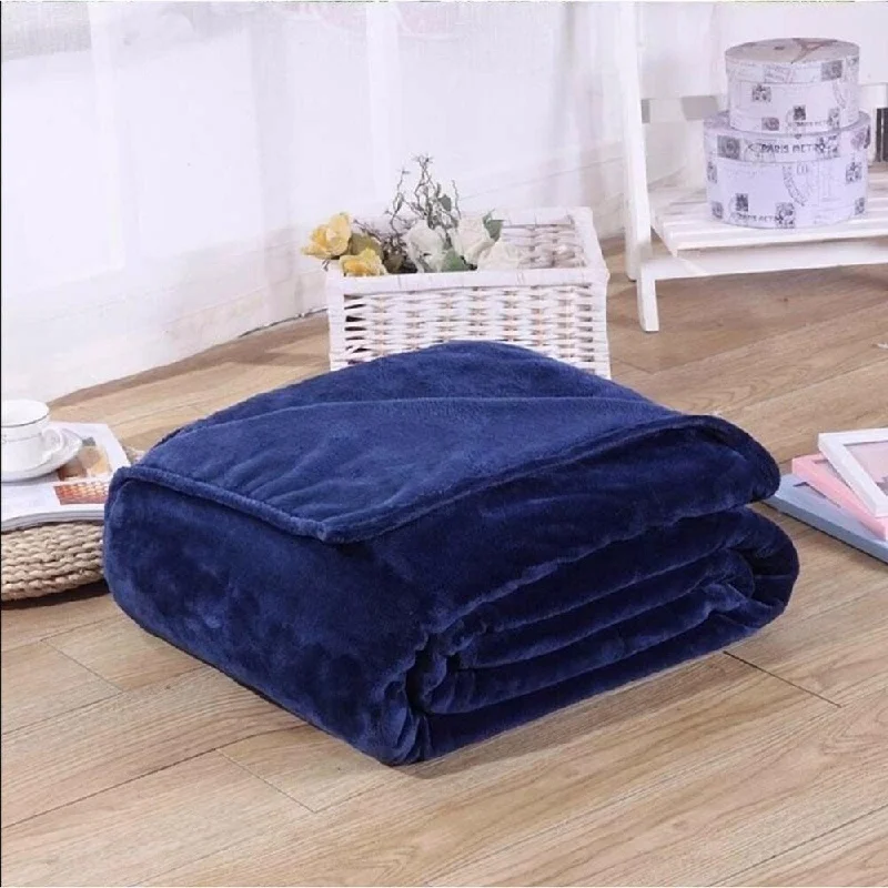 Silk blankets with a smooth and elegant touchNavy Flannel Fleece Throw Blanket 50" x 60"